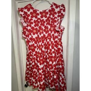 Womens Plus Size Floral Dress 3X 3XL Red White PinkSummer Casual Beach Vacation